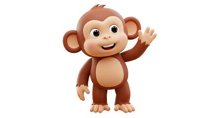 Obraz premium Smiling cartoon monkey illustration