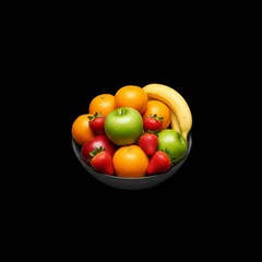 Colorful Fruit Bowl with Oranges Apples and Strawberries