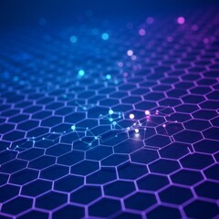 Naklejka premium Abstract Network Hexagon Pattern with Blue Purple Gradient
