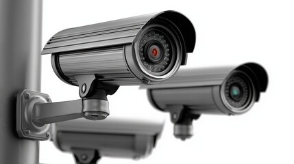 Surveillance security cameras monitoring area