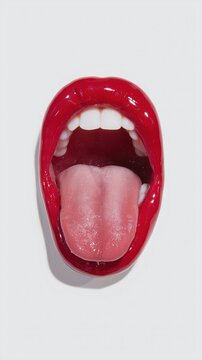 wide mounth red lips