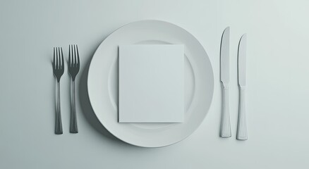 Blank Menu Card on Plate.