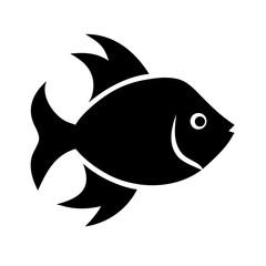 fish silhouette on transparent background for web and graphic design