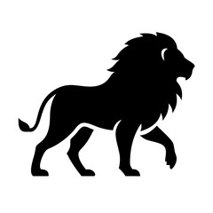 lion silhouette on transparent background for web and graphic design