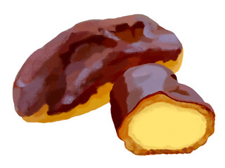 エクレア（1個と断面）