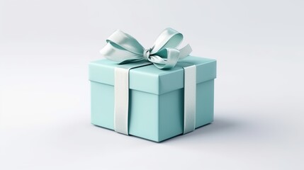 Gift Box with Light Blue Ribbon