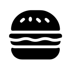 burger silhouette on transparent background for web and graphic design