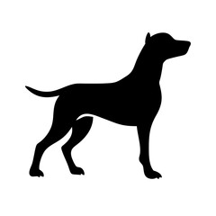 Dog approval check silhouette on transparent background for web and graphic design