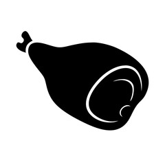 Ham silhouette on transparent background for web and graphic design
