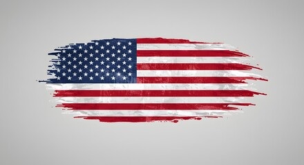 Grunge American Flag Distressed, Textured, Patriotism Graphic Design Element