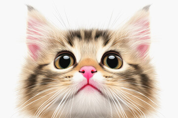 Adorable kitten face with soft fur and expressive features capturing the heartwarming charm of a playful feline