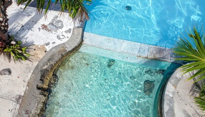 Tropical Palm & Architecture Fusion with Glowing Coastal Textures and Aerial Patterns for Beach Background