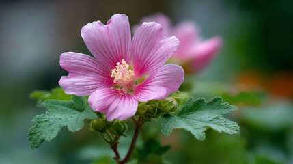 Pink flowers sunny disposition in focus
