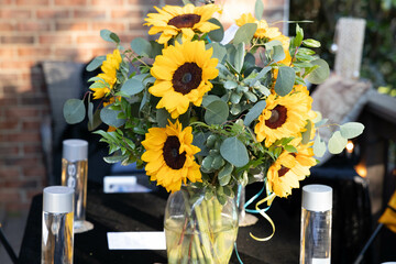 sunflowers in a vase
