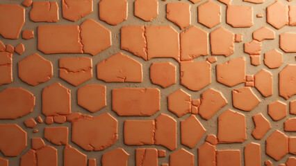 Aged terracotta hexagonal porcelain tile with warm tones, rustic texture, cozy Mediterranean style, seamless pattern, HD natural backdrop.