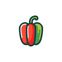 Bell pepper flat line icon.