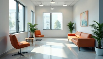 Fototapeta premium A clean and modern GP doctor's office waiting area , walls, decor