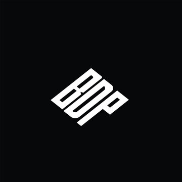 BDP letter logo design on black background.