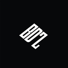 BDZ letter logo design on black background.
