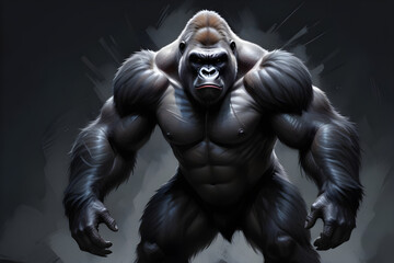 large muscular gorilla