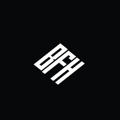 BFH letter logo design on black background.