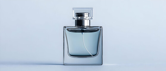 Elegant Light Gray Square Perfume Bottle