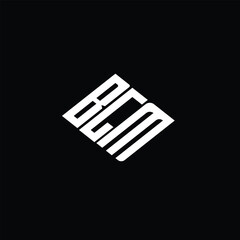 BGM letter logo design on black background.