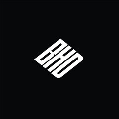 BHD letter logo design on black background.