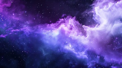 Vivid Purple And Blue Nebula With Starfield Backdrop In The Vast Cosmic Space