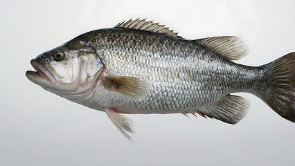 Fototapeta premium Stunning studio shot of a fresh fish isolated against a clean, white background