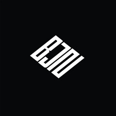BJN letter logo design on black background.