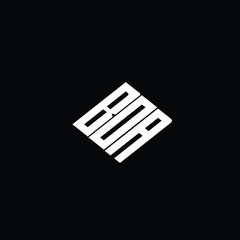 BOA letter logo design on black background.