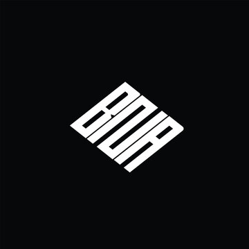 BNA letter logo design on black background.