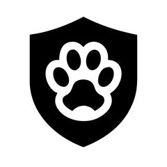 Paw location pin silhouette on transparent background for web and graphic design