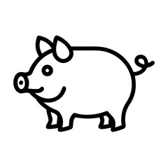 Pig on transparent background for web and graphic design