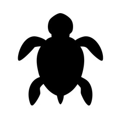 Turtle silhouette on transparent background for web and graphic design