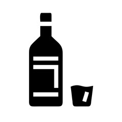 Vodka silhouette on transparent background for web and graphic design