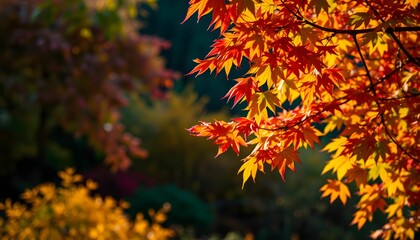 Vibrant Autumn Maple Leaves A Stunning Display of Fall Colors
