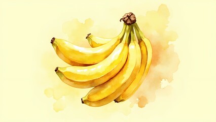 watercolor bunch of bananas