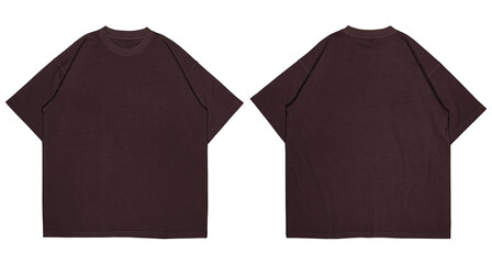 Isolated blank black and white t-shirts are casual cotton garments, essential fashion templates for...