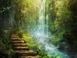Magical Forest Waterfall