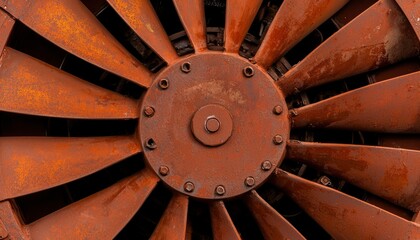 Rusty industrial fan detail