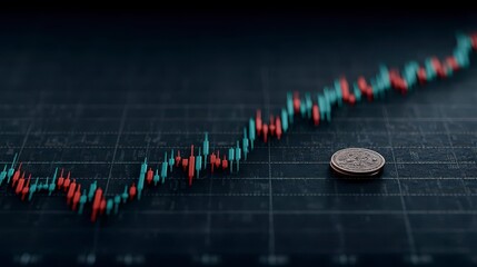 Stock Market Growth  Financial Investment  Economic Trends  Currency  Coin  Candlestick Ch