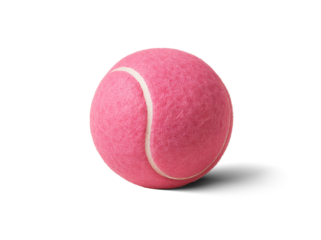 Pink Tennis Ball Isolated on transparent and white background