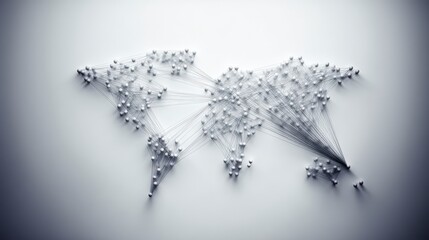 Global Network Connection  World Map  Interconnectivity  Business  Communication