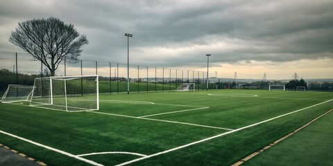 soccer field with soccer ball