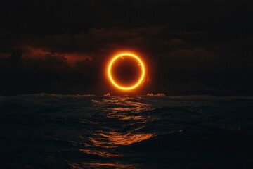 Fiery Ring Over the Waves