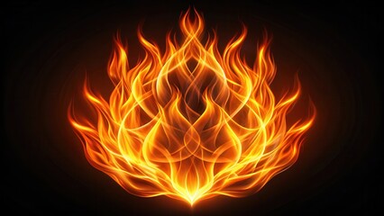 Colorful neon orange flame-shaped pattern flickering on a dark background, creating a mesmerizing and hypnotic effect , design