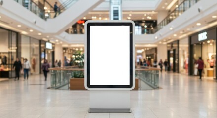 Blank digital billboard in a mall