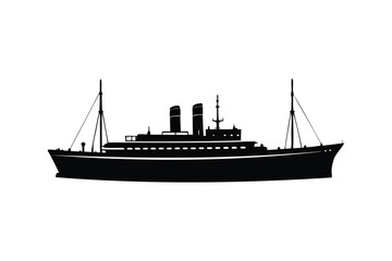Obraz premium Royal Mail Steamship silhouette on white background